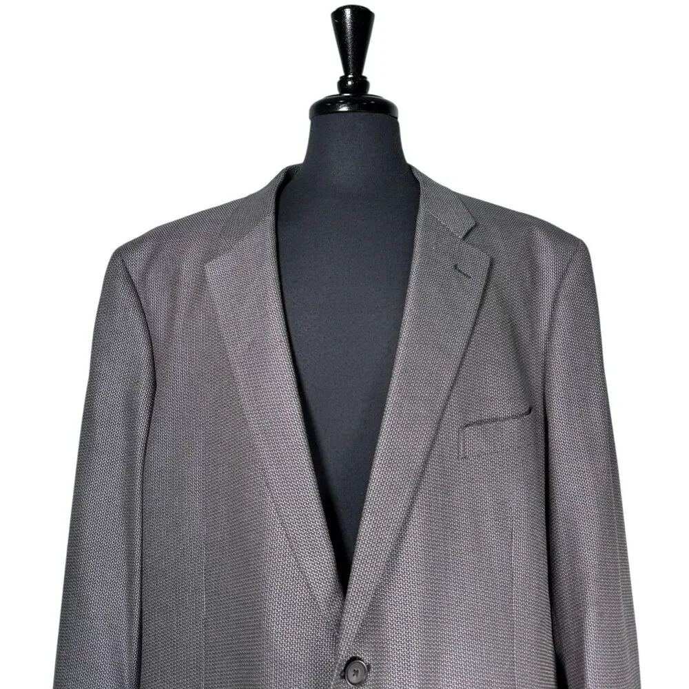John W Nordstrom Mens 50L Loro Piana Wool Silk Blazer Birdseye Sport Coat Blue